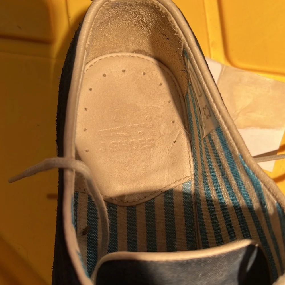J Shoes Distressed Casual Wingtip Oxfords C5010, navy blue suede